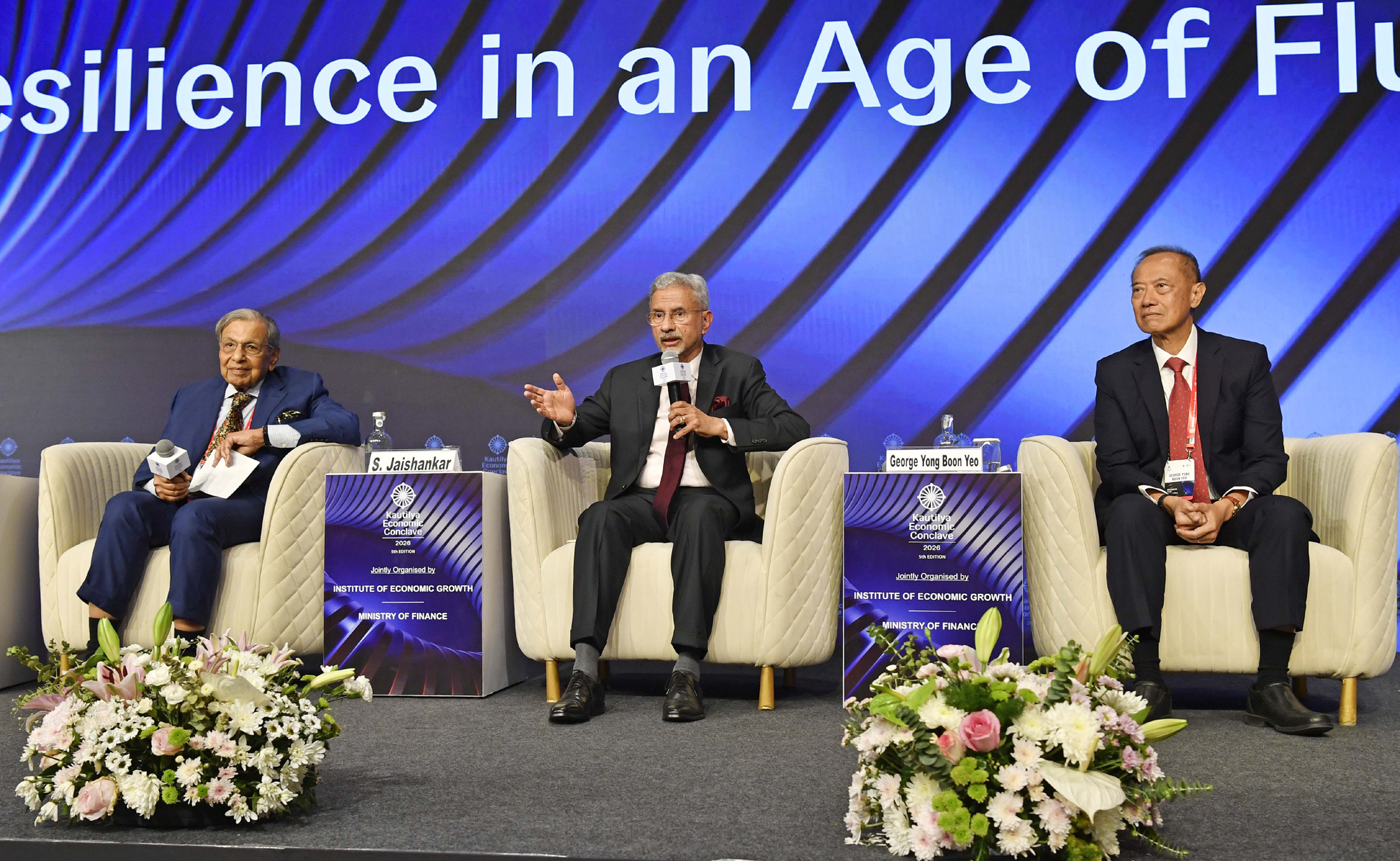 The Union Minister for External Affairs, Dr. S. Jaishankar, delivers the special concluding address on “India and the World: Adaptive by Design” during the 5th Kautilya Economic Conclave 2026, in New Delhi on October 05, 2026.
